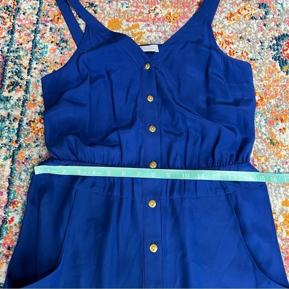 Amanda‎ Uprichard Cobalt Blue Button Front silk Dress - Picture 12 of 14